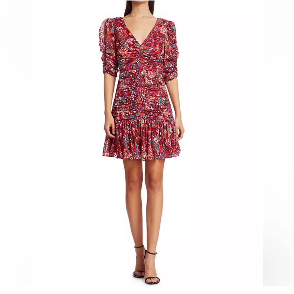 ✨‎ TANYA TAYLOR PANSY PRINT PUFF SLEEVE MINI DRESS 4 ✨